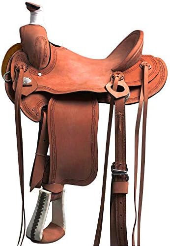 Silla Oeste Hilason Ranch Roping Aceitada Tan